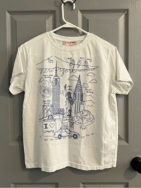 MURE+GRAND White New York Illustration Short-Sleeve Tee